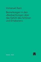 Bemerkungen in den "Beobachtungen über das Gefühl des Schönen und Erhabenen" (1764)