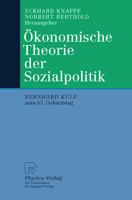 Ökonomische Theorie Der Sozialpolitik