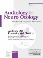 Auditory CNS Processing and Plasticity