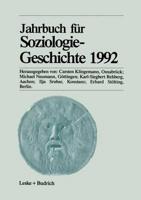 Jahrbuch Fur Soziologiegeschichte 1992