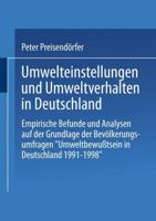 Umwelteinstellungen Und Umweltverhalten in Deutschland