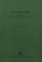 Acta Germanica. Bd. 18, 1985