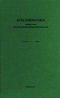 Acta Germanica. Bd. 17, 1984