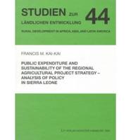 Public Expenditure and Sustainability of the Regional Agricultural Project