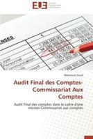 Audit final des comptes-commissariat aux comptes