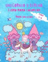 Libro Para Colorear De Unicornios Y Sirenas Para Niños De 4 a 8 Años