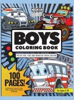 Boys Coloring Book, Police Car, Fire Trucks, and Monster Truck Edition, 100 Pages