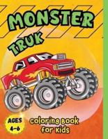 Monster Truck Coloring Book for Kids Ages 4-6