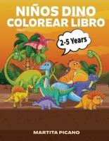 Niños Dino Colorear Libro 3-6 Años