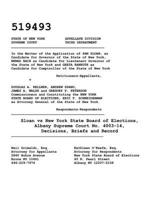 Sloan Vs New York State Board of Elections, Albany Supreme Court No. 4003-14, Decisions, Briefs and Record