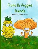 Fruits & Veggies Friends Kids Coloring Book