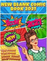 Blank Comic Book : Write And Draw Your Own Comics With Inspiration Effects And 3-7 Action Panel Layouts - 100 Pages + Bonus 20 Pages Comic Daily Planner - Large 8.5" X 11"