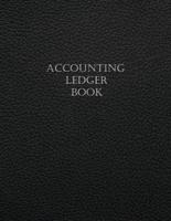 Accounting Ledger : Simple Business Ledger Checking Account Transaction Register Cash Book For Bookkeeping   7 Column Payment Record And Tracker Log Book  Large 8.5 x 11 Inches 120 Pages   Black Leather Texture Cover Design