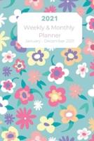 2021 Planner Turquoise Floral Cover