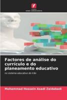Factores De Análise Do Currículo E Do Planeamento Educativo