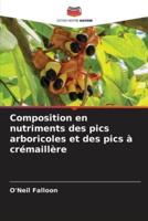 Composition En Nutriments Des Pics Arboricoles Et Des Pics À Crémaillère