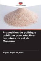 Proposition De Politique Publique Pour Réactiver Les Mines De Sel De Manaure