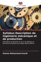 Syllabus Description De Ingénierie Mécanique Et De Production