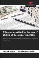 Offences Provided for by Law N° 15/025 of December 31, 2015