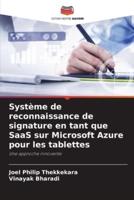 Système De Reconnaissance De Signature En Tant Que SaaS Sur Microsoft Azure Pour Les Tablettes