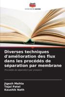 Diverses Techniques D'amélioration Des Flux Dans Les Procédés De Séparation Par Membrane