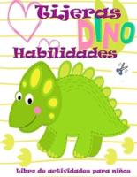 Libro de actividades para niños sobre la habilidad de las tijeras de Dino: Un libro de trabajo para recortar, colorear y pegar en preescolar para niños de 3 a 5 años