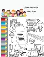 Coloring Book for Kids: Truck Coloring Fun &amp; Theme Based Coloring Book for Early Learning - Cartoon-Inspired Designs of Things that Go