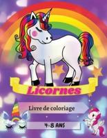 Licornes Livre de coloriage 4-8 Ans : Dessins adorables pour garçons et filles Dessins uniques grand format 8,5x11