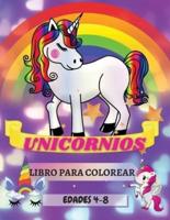 Unicornios Libro para Colorear Edades 4-8: Diseños adorables para niños y niñas únicos grandes 8,5x11