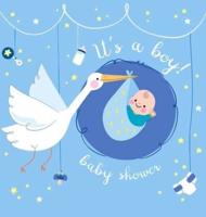 Baby Shower Guest Book: It's a Boy! Stork Blue Alternative Theme, Wishes to Baby and Advice for Parents, Guests Sign in Personalized with Address Space, Gift Log, Keepsake Photo Pages
