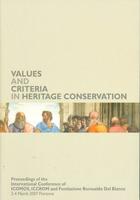 Values and Criteria in Heritage Conservation
