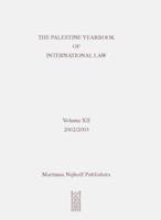 The Palestine Yearbook of International Law, Volume 12 (2002-2003)