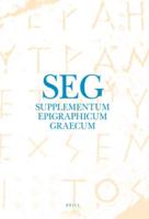 Supplementum Epigraphicum Graecum, Volume LIV (2004)