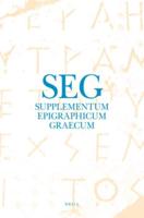 Supplementum Epigraphicum Graecum. Volume 59 (2009)