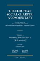 The European Social Charter Volume 2 Preamble, Part I and Part II (Articles 1 to 10)