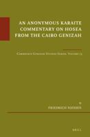 An Anonymous Karaite Commentary on Hosea from the Cairo Genizah