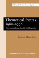 Theoretical Syntax 1980-1990