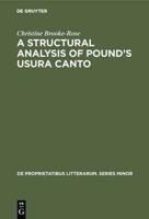 A Structural Analysis of Pound's Usura Canto