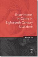 Experiments in Genre in Eighteenth-Century Literature