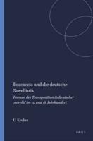 Boccaccio Und Die Deutsche Novellistik