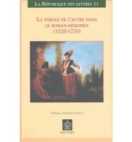 La Parole De L'autre Dans Le Roman-Mémoires (1720-1770)