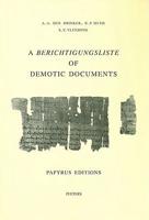 A Berichtigungsliste of Demotic Documents