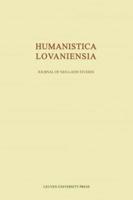 Humanistica Lovaniensia, Volume LXII - 2013