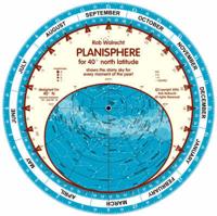 Planisphere for 40 Degrees North Latitude