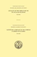 ICJ Pleadings, Legality of the Threat or Use of Nuclear Weapons. Volume I