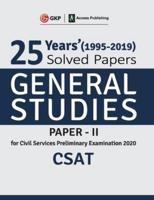 25 Years Solved Papers 1995-2019 General Studies Paper II CSAT for Civil Services Preliminary Examination 2020