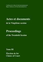 Actes Et Documents De La Vingtième Session / Proceedings of the Twentieth Session