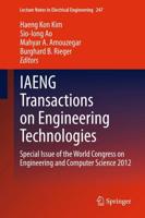 IAENG Transactions on Engineering Technologies : Special Issue of the World Congress on Engineering and Computer Science 2012