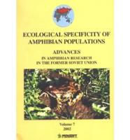 Ecological Specificity of Amphibian Populations