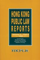 Hong Kong Public Law Reports, Vol. 3, Part 4 (1993)